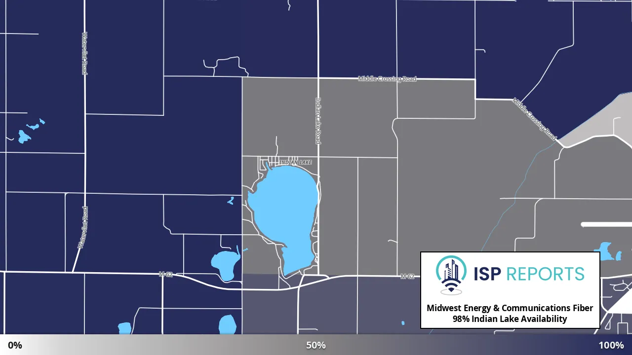 Indian Lake, MI map of internet availability