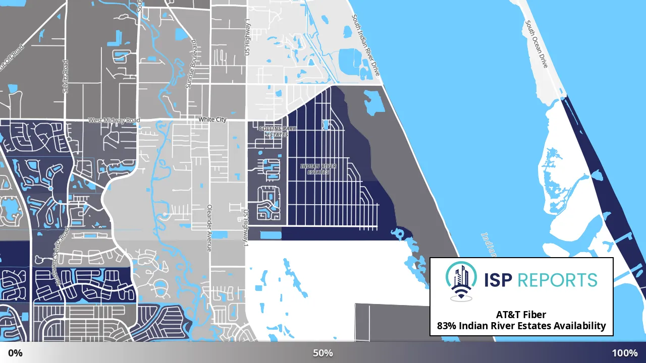 Indian River Estates, FL map of internet availability