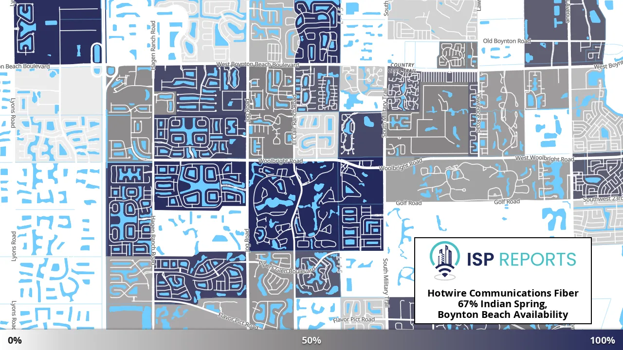 Indian Spring, Boynton Beach, FL map of internet availability
