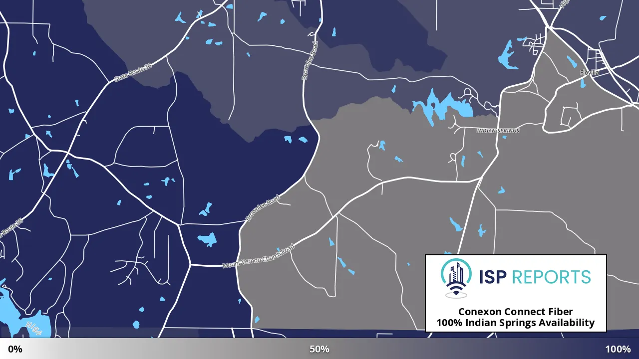 Indian Springs, GA map of internet availability