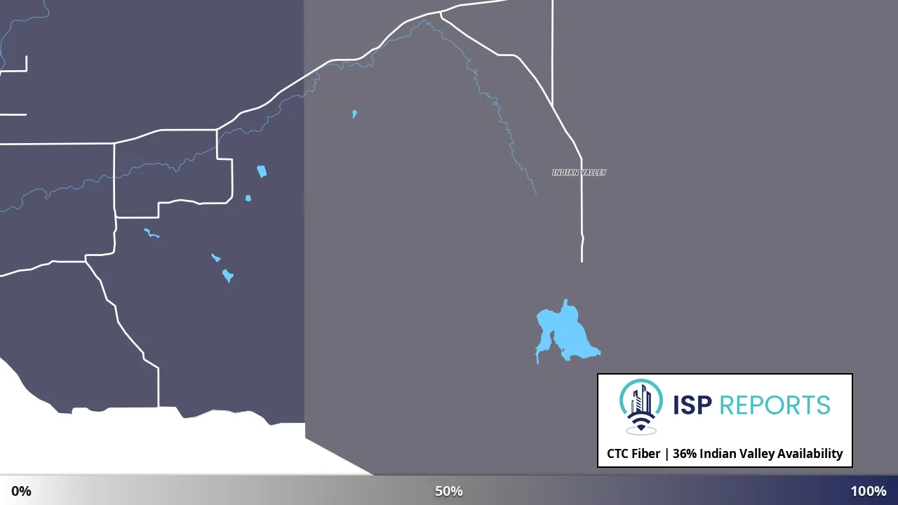 Indian Valley, ID map of internet availability