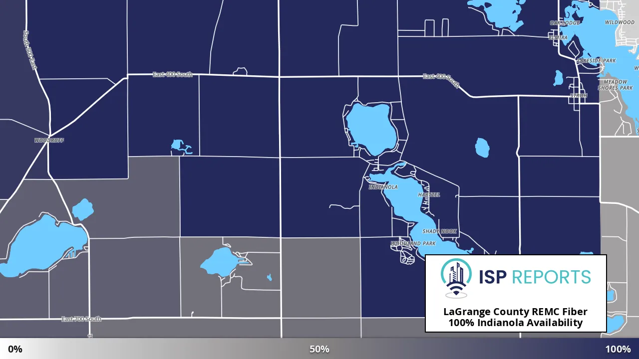 Indianola, IN map of internet availability