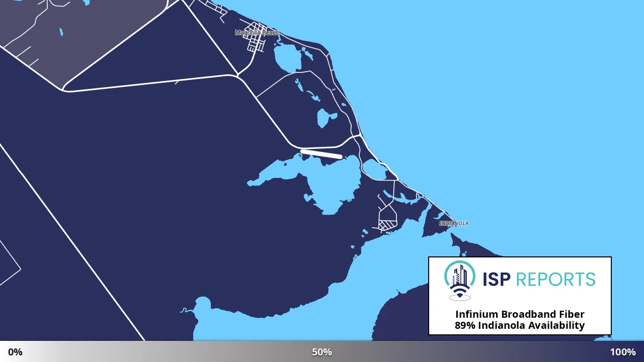Indianola, TX map of internet availability