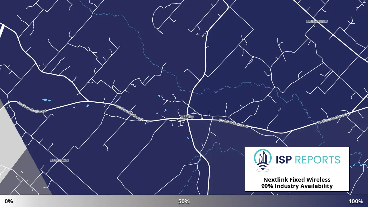 Industry, TX map of internet availability