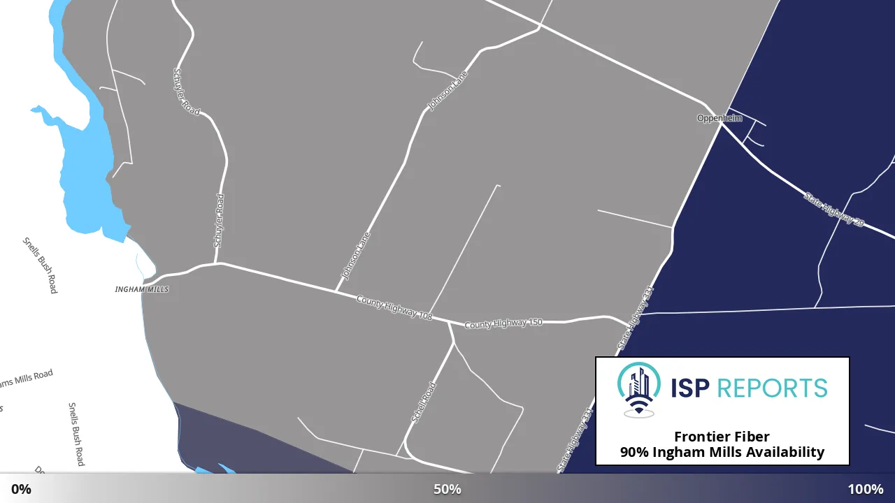 Ingham Mills, NY map of internet availability
