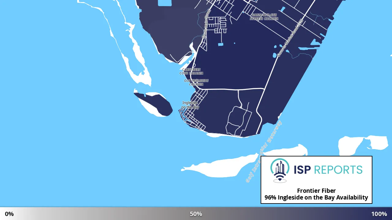 Ingleside on the Bay, TX map of internet availability