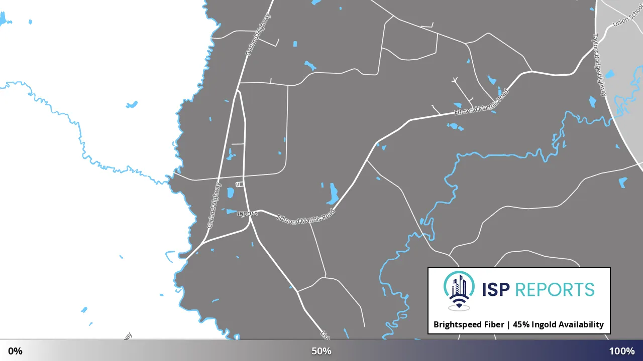 Ingold, NC map of internet availability