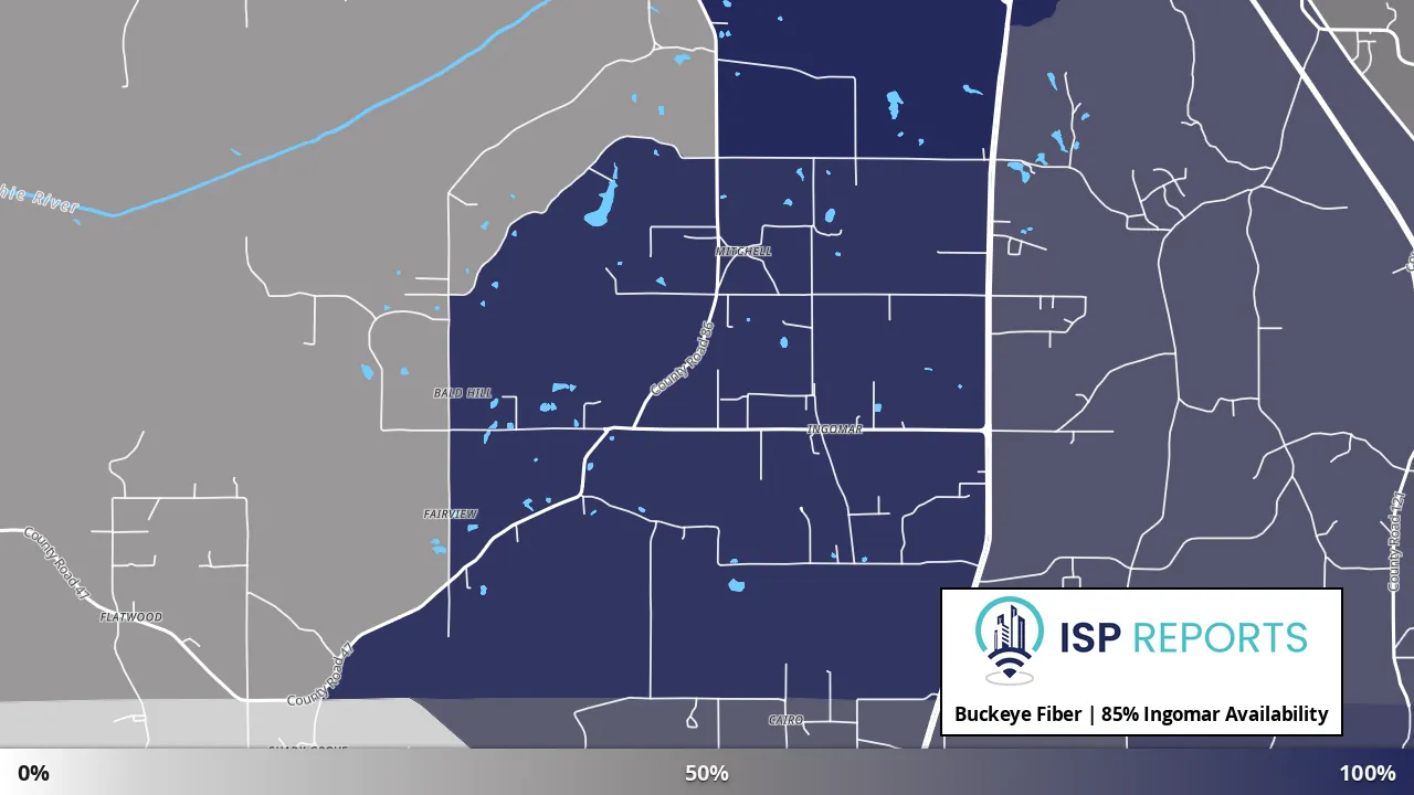 Ingomar, MS map of internet availability