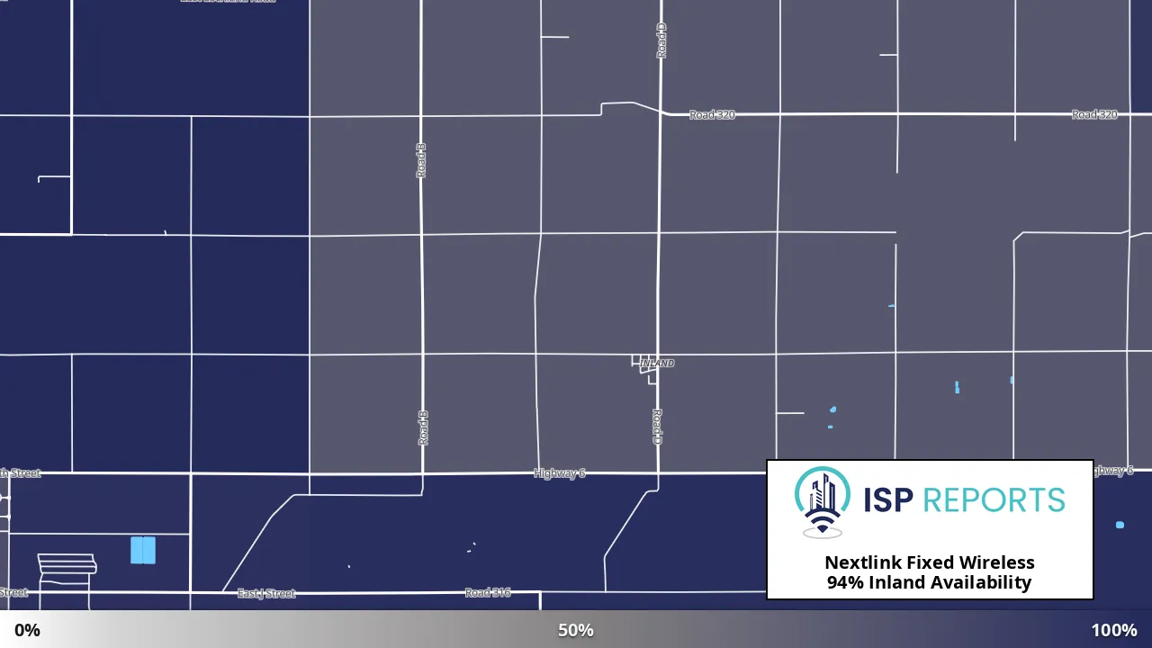 Inland, NE map of internet availability