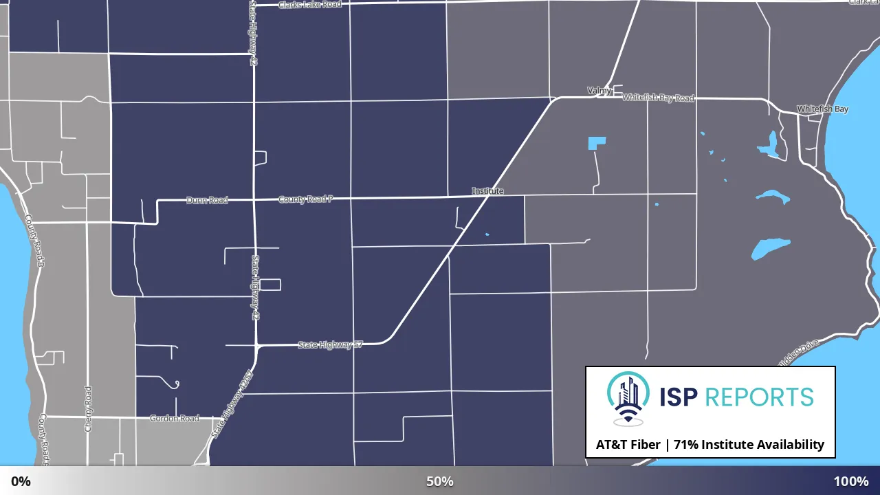 Institute, WI map of internet availability