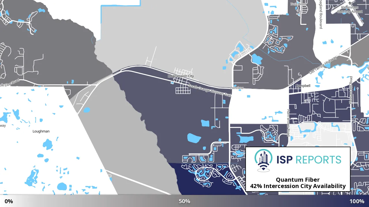 Intercession City, FL map of internet availability