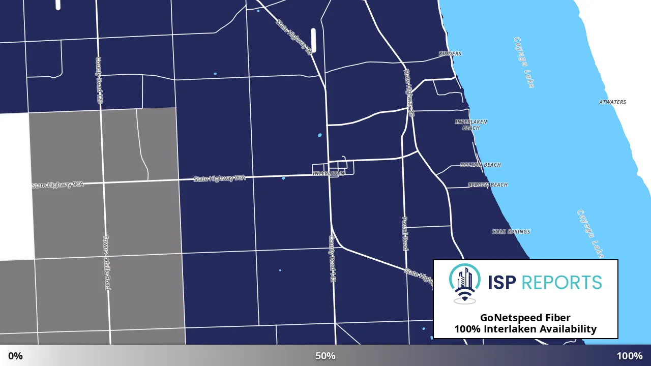 Interlaken, NY map of internet availability