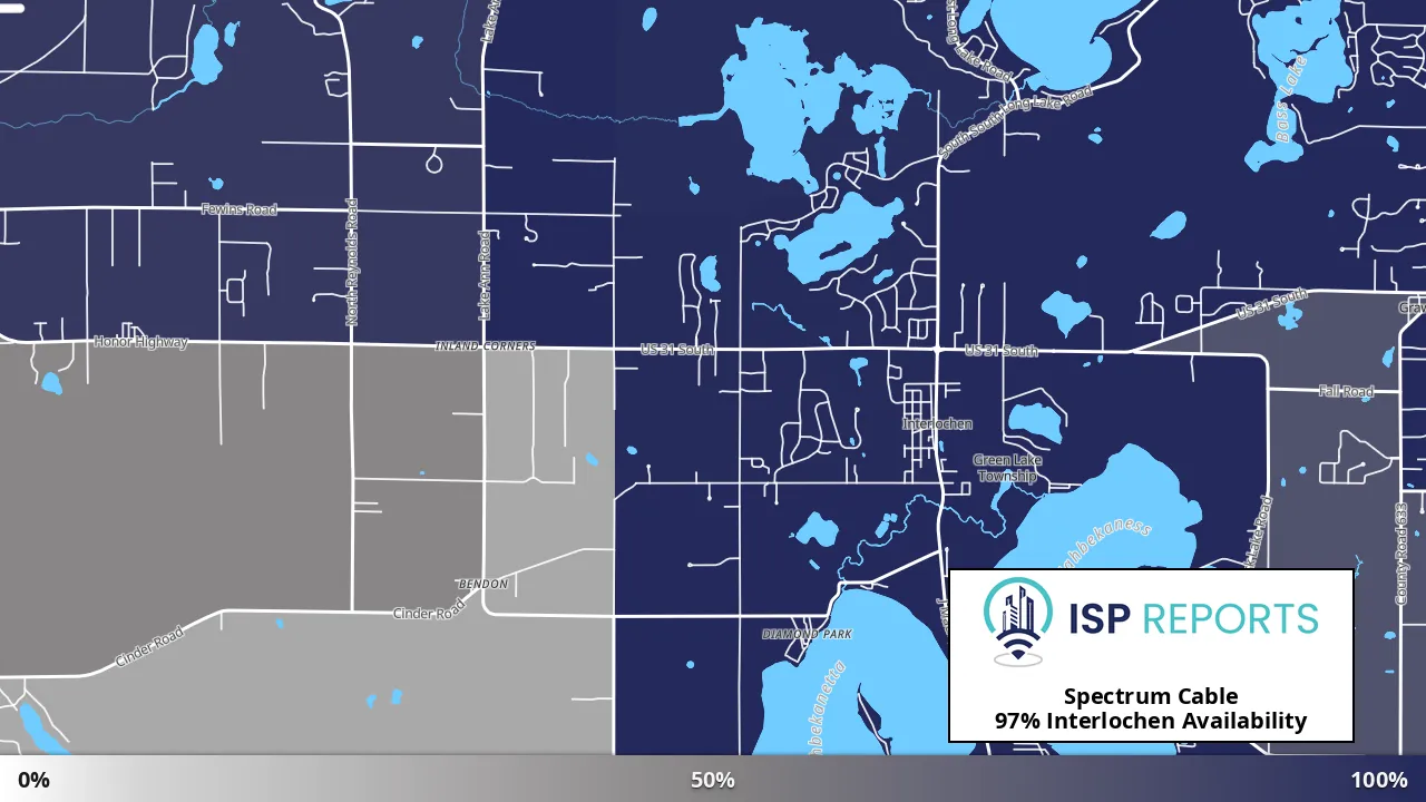 Interlochen, MI map of internet availability
