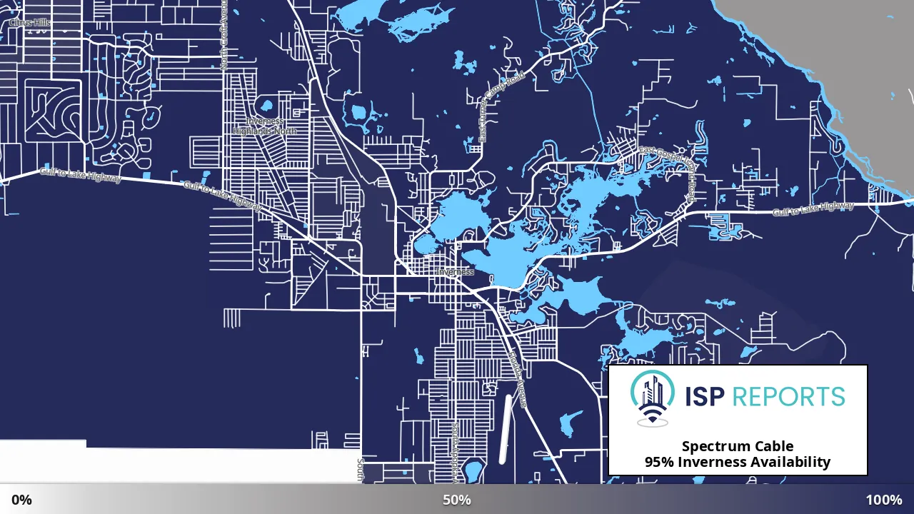 Inverness, FL map of internet availability