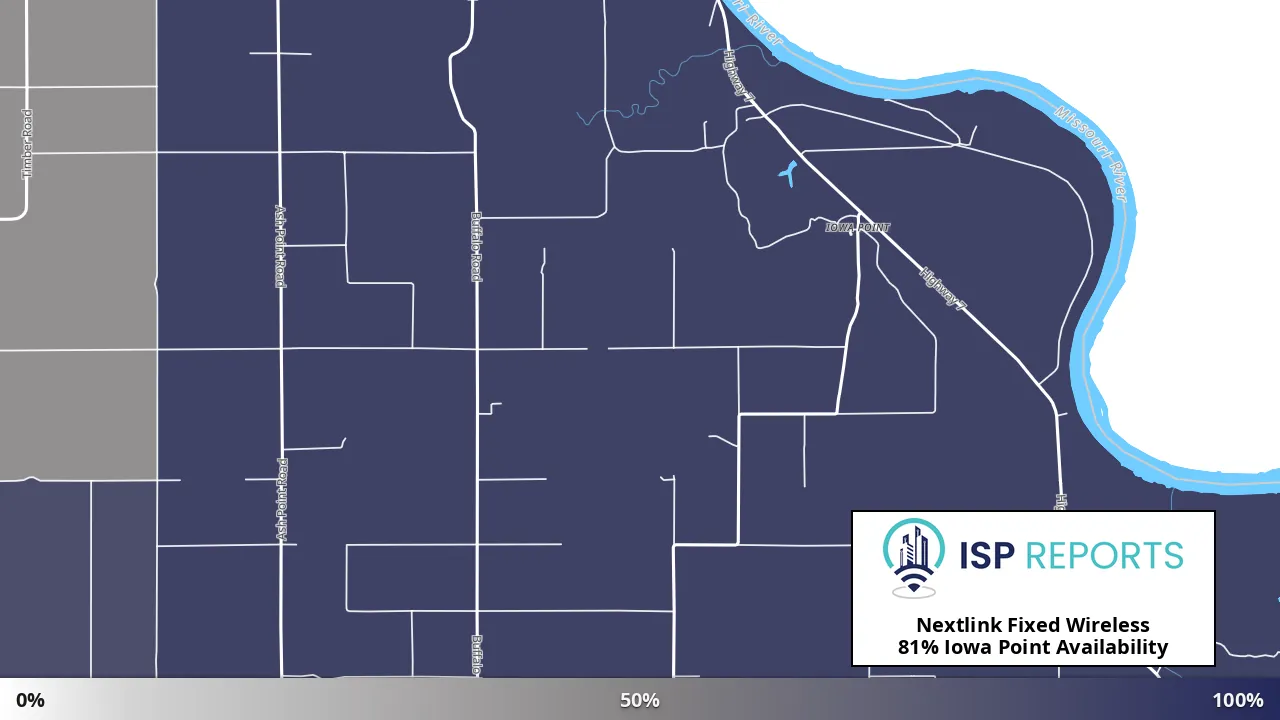 Iowa Point, KS map of internet availability