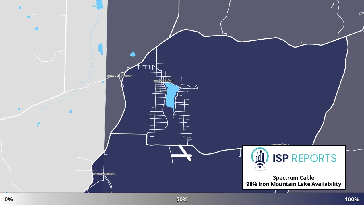 Iron Mountain Lake, MO map of internet availability