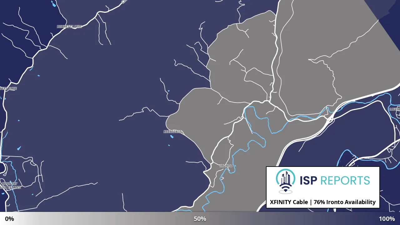 Ironto, VA map of internet availability