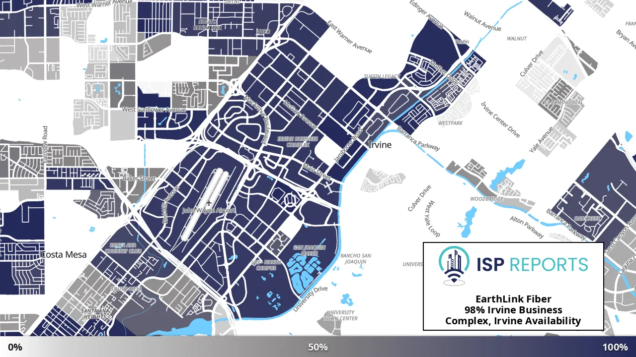 Irvine Business Complex, Irvine, CA map of internet availability