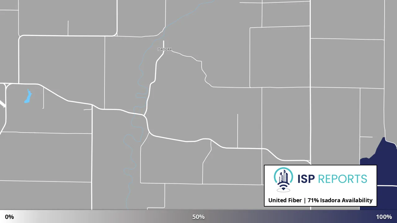 Isadora, MO map of internet availability