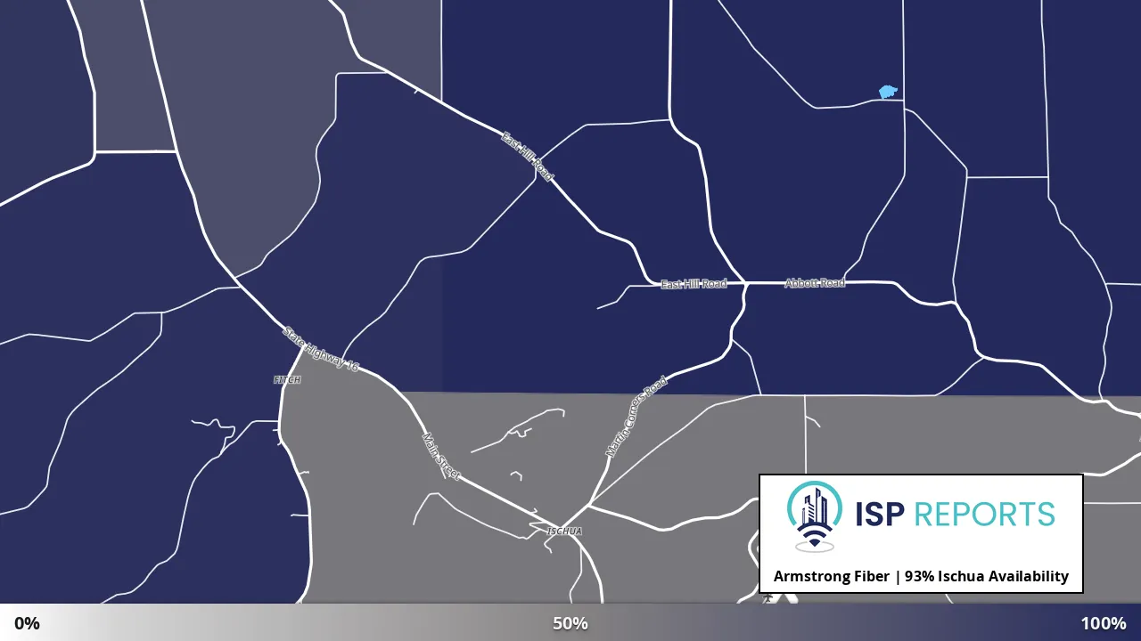 Ischua, NY map of internet availability