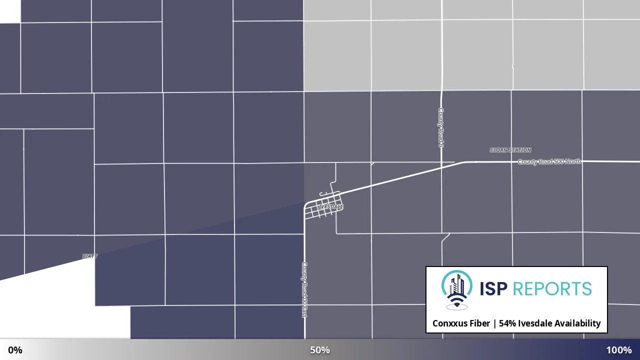 Ivesdale, IL map of internet availability