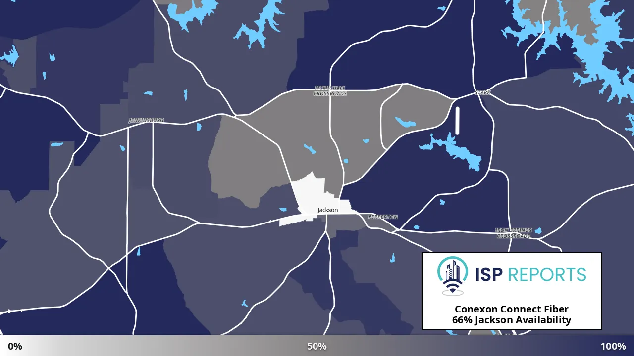 Jackson, GA map of internet availability