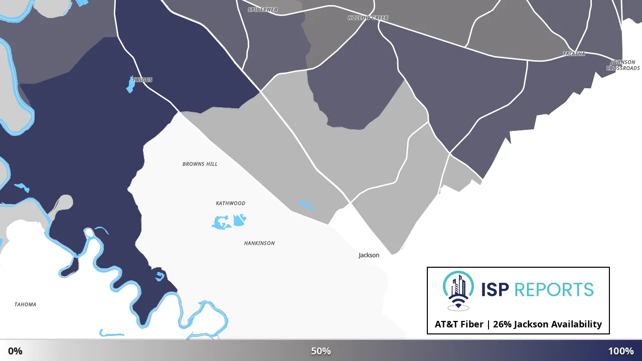 Jackson, SC map of internet availability