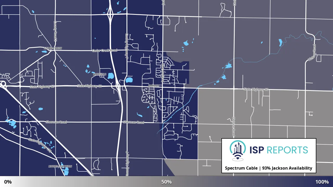 Jackson, WI map of internet availability