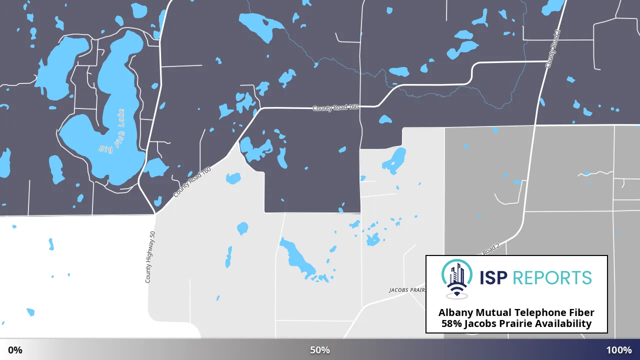 Jacobs Prairie, MN map of internet availability