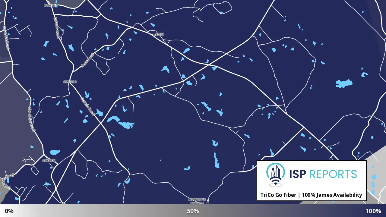James, GA map of internet availability