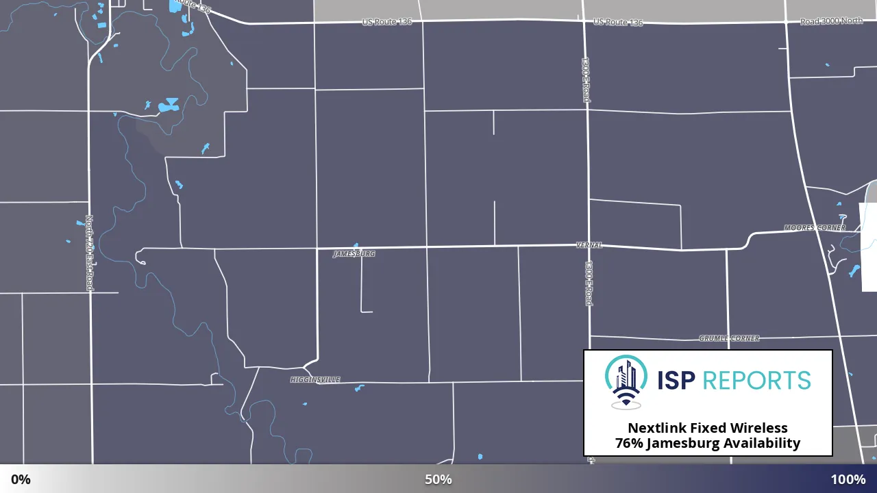 Jamesburg, IL map of internet availability