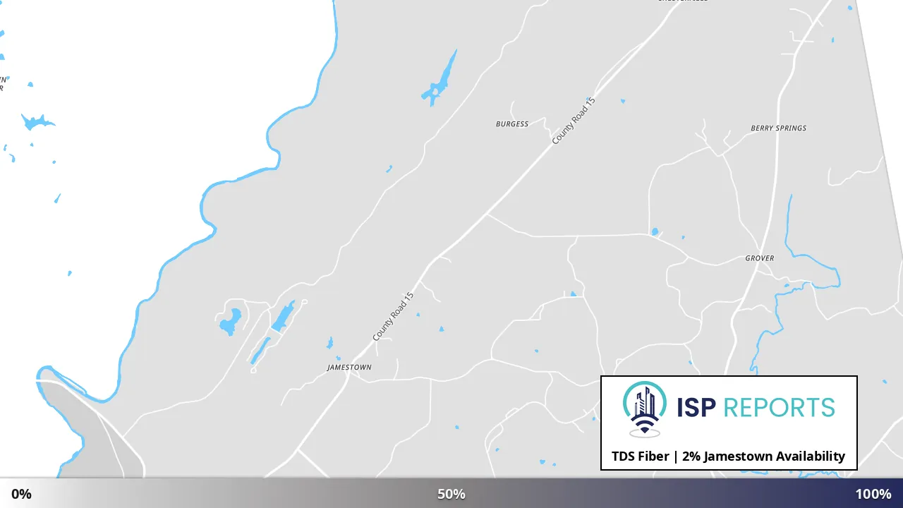 Jamestown, AL map of internet availability