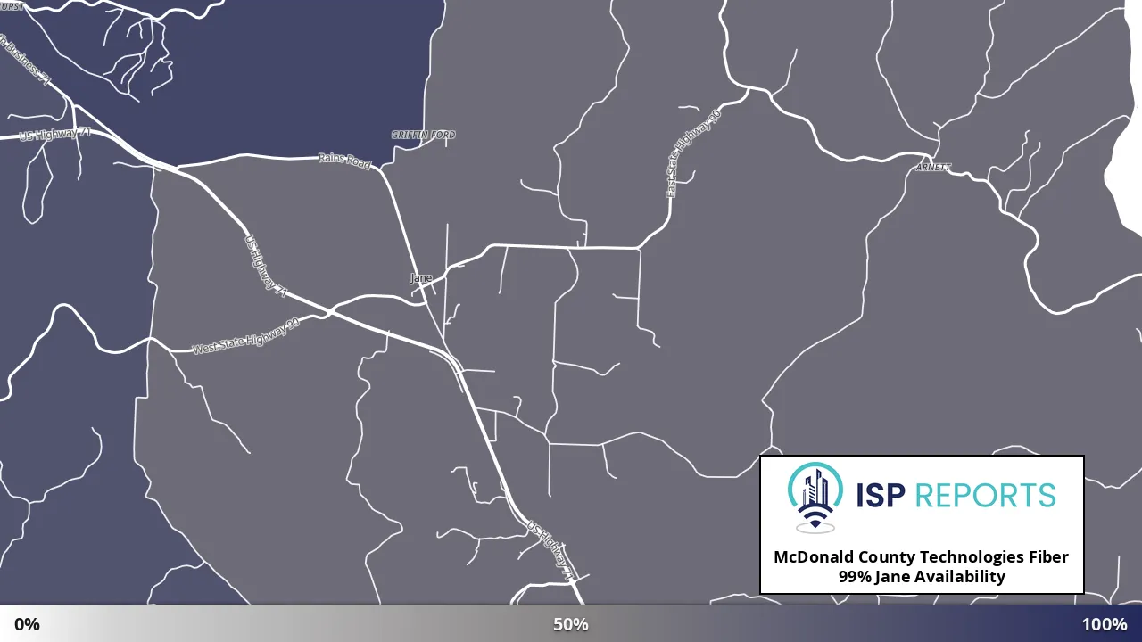 Jane, MO map of internet availability