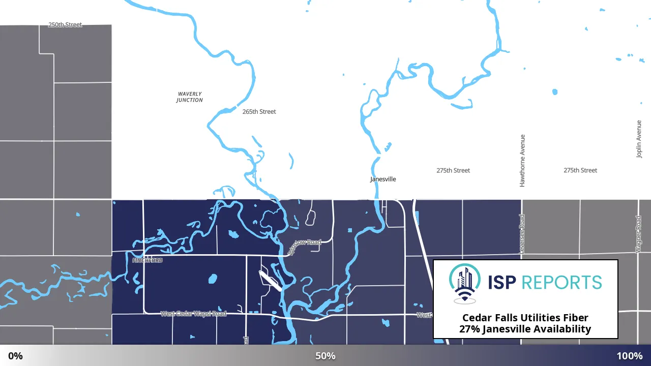 Janesville, IA map of internet availability