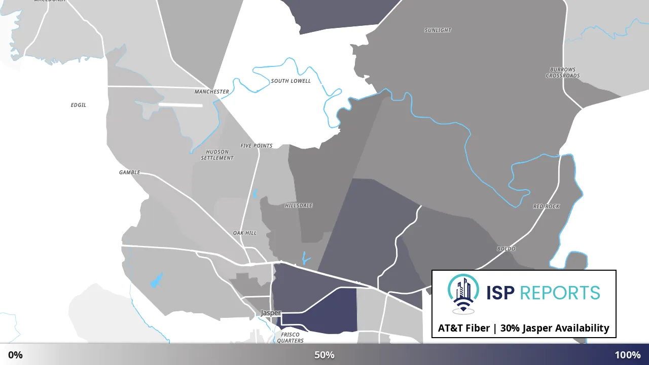 Jasper, AL map of internet availability