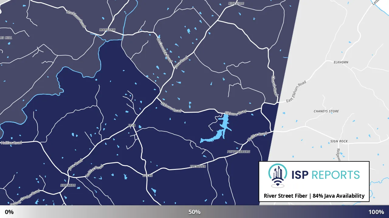Java, VA map of internet availability