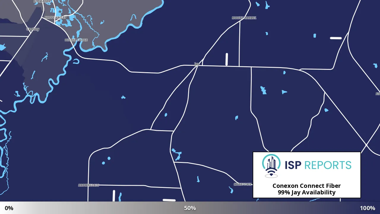 Jay, FL map of internet availability