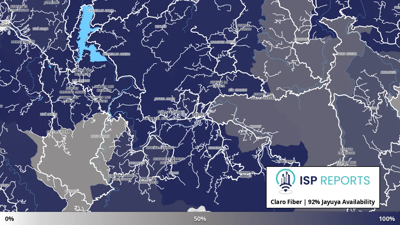 Jayuya, PR map of internet availability