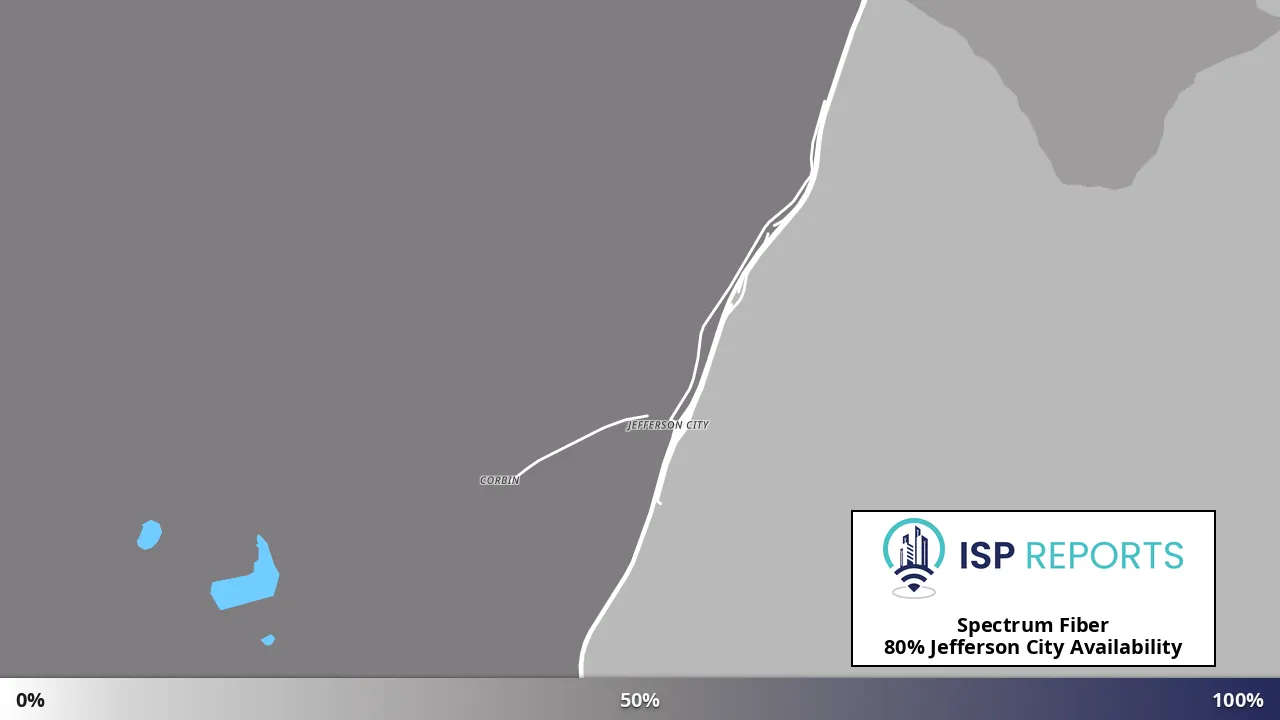 Jefferson City, MT map of internet availability
