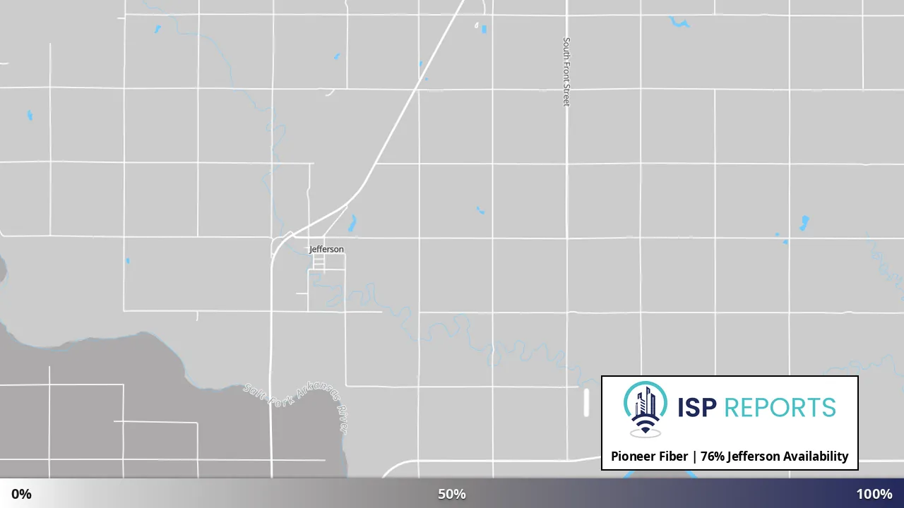 Jefferson, OK map of internet availability