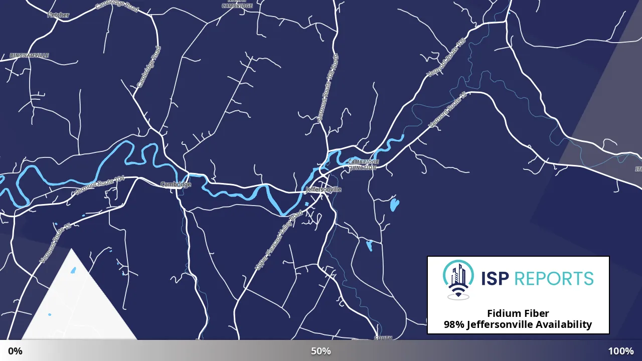Jeffersonville, VT map of internet availability