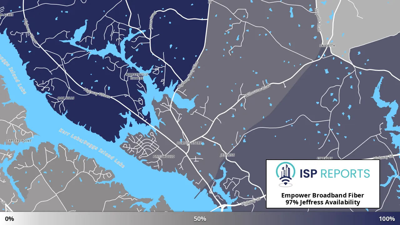Jeffress, VA map of internet availability
