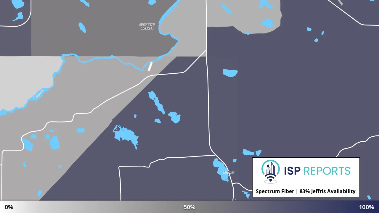 Jeffris, WI map of internet availability