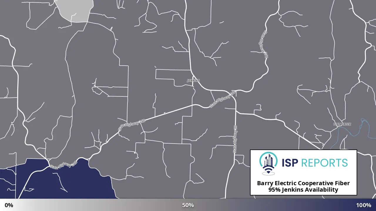 Jenkins, MO map of internet availability