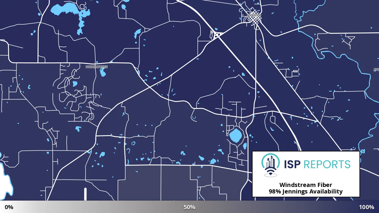 Jennings, FL map of internet availability