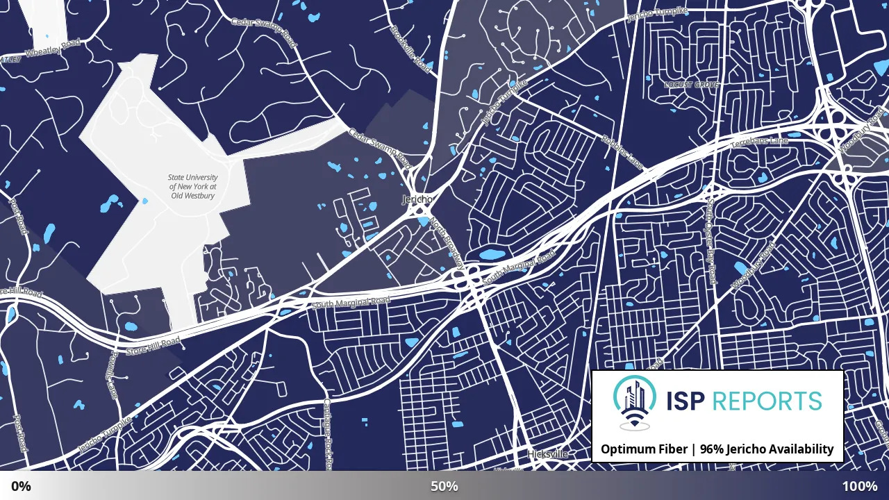 Jericho, NY map of internet availability