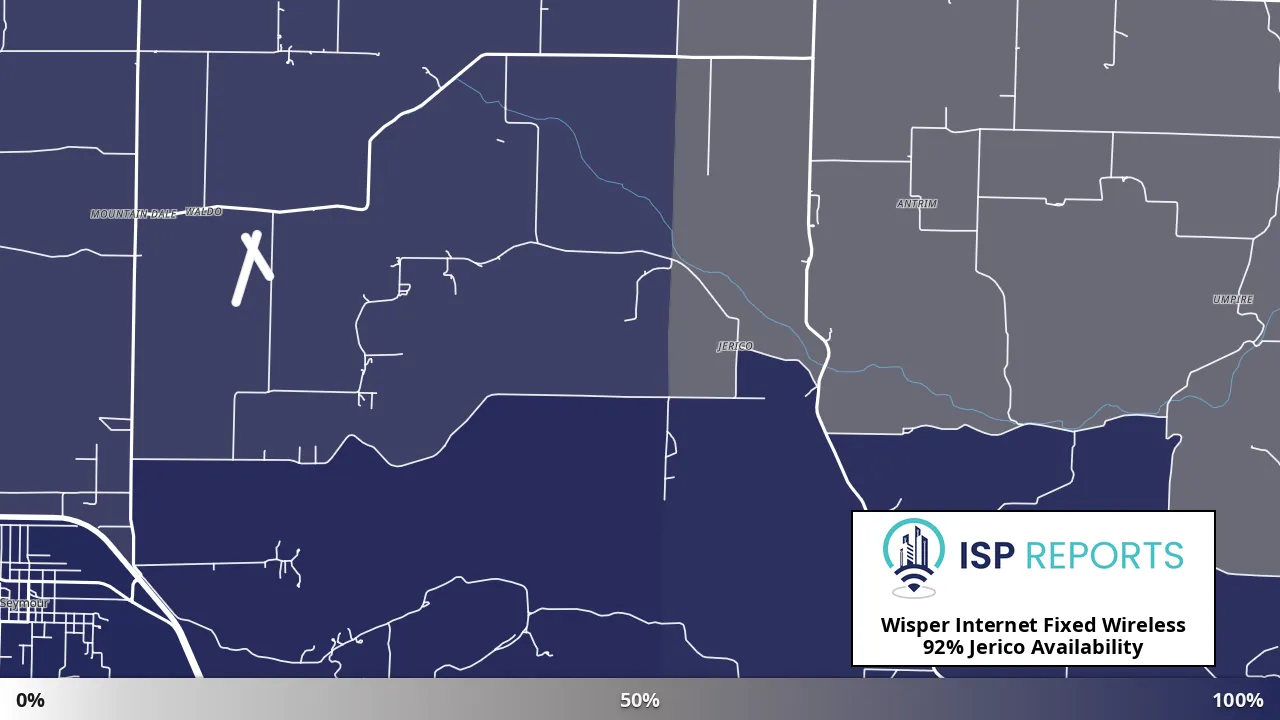 Jerico, MO map of internet availability