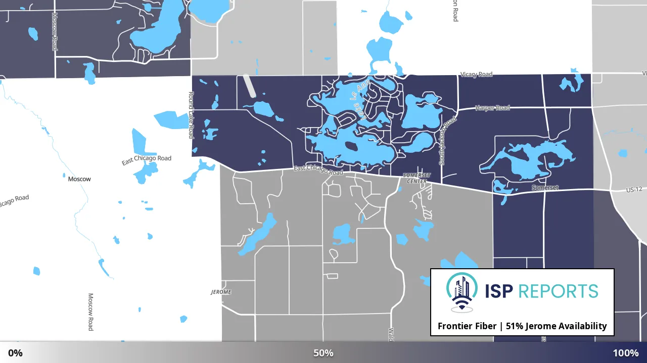 Jerome, MI map of internet availability