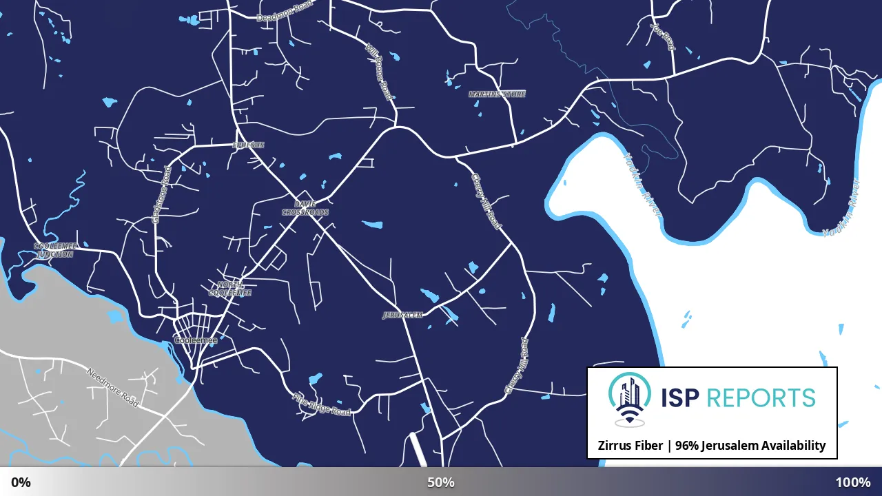 Jerusalem, NC map of internet availability