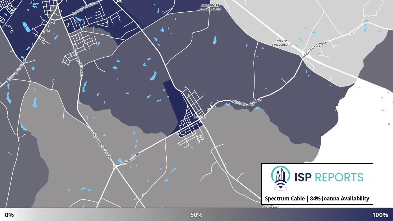 Joanna, SC map of internet availability